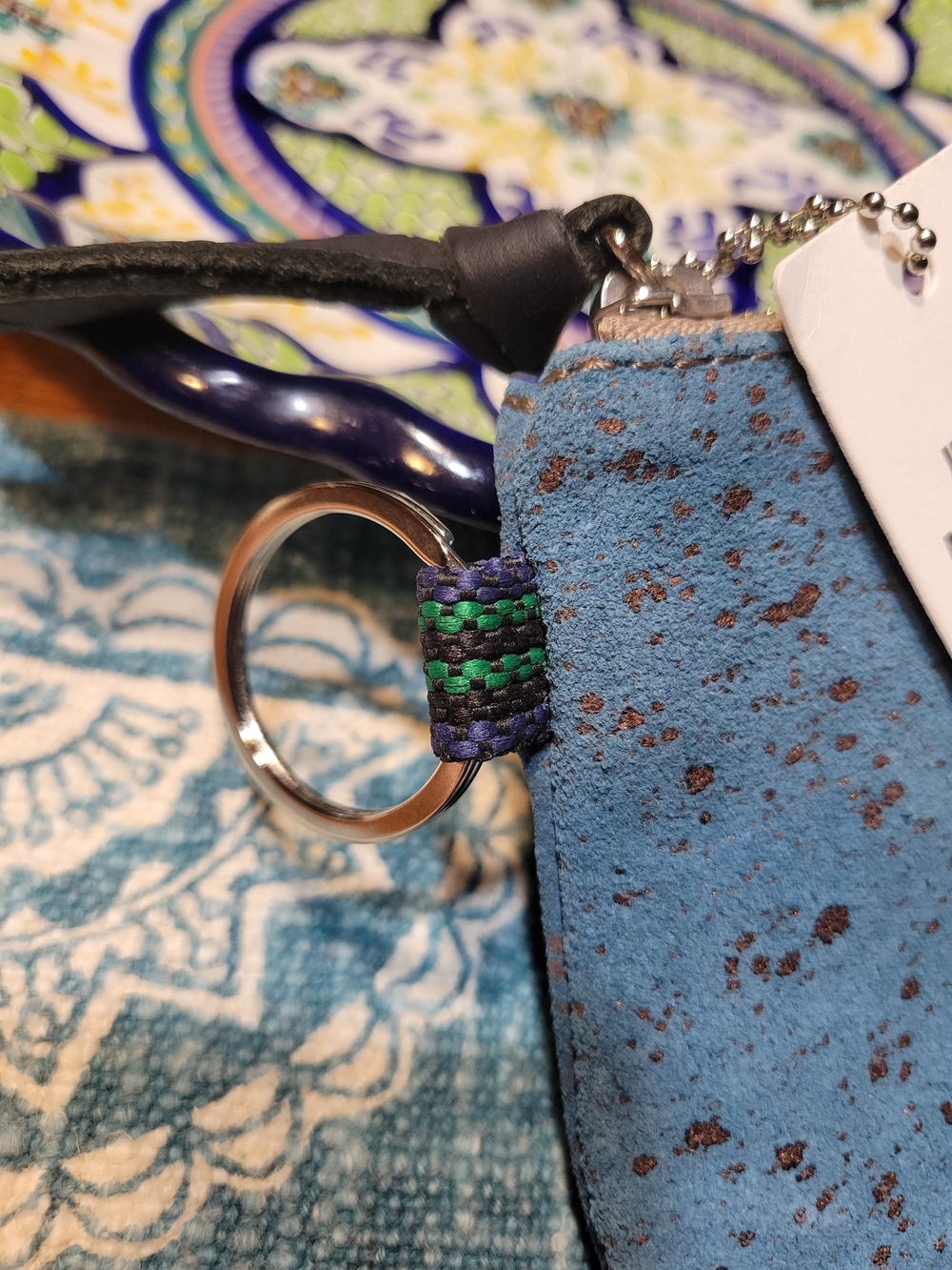 Consuela Nilo Blue Suede with Bronze Metallic Flecks Wristlet - Picture 4 of 7
